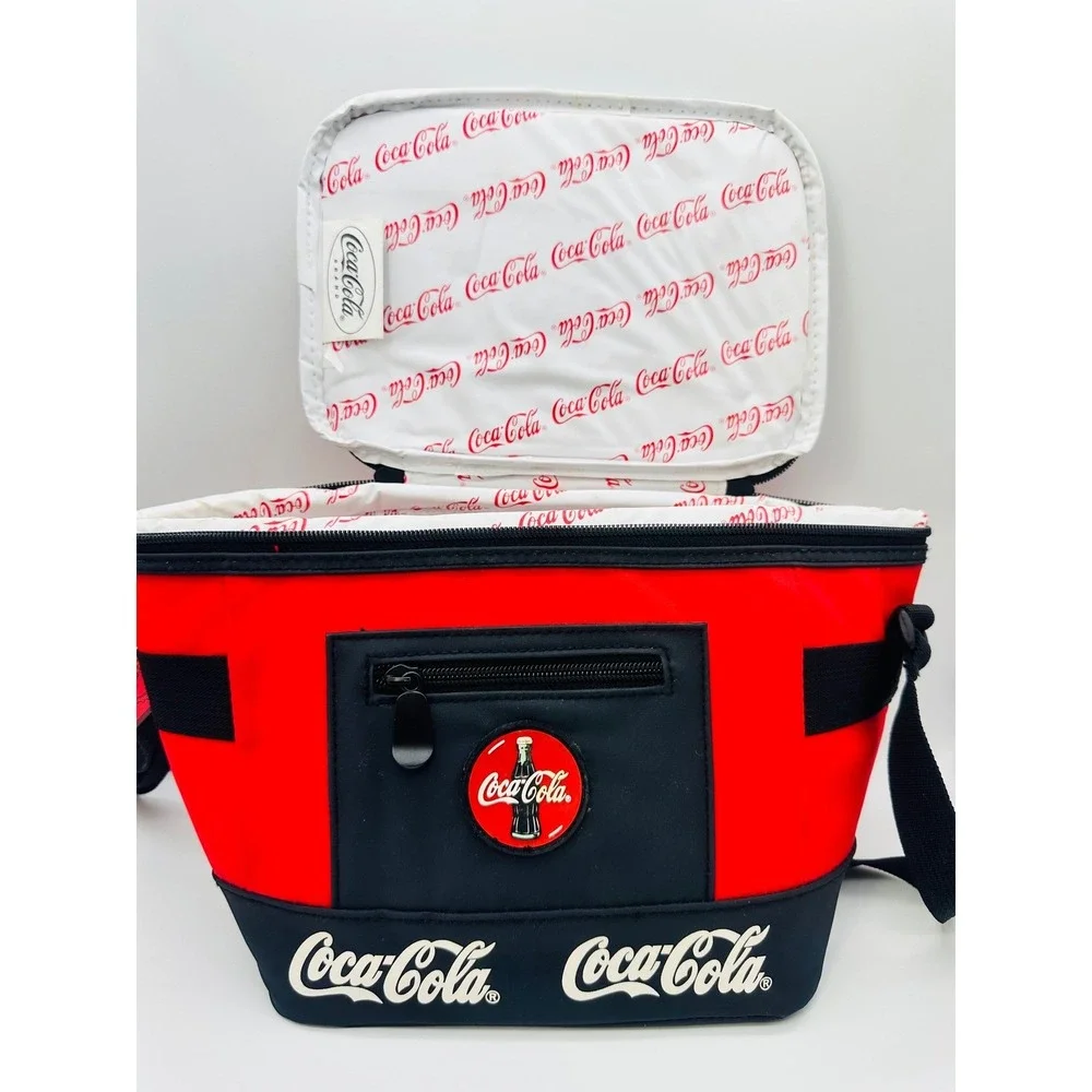 Coca-Cola 6-Can Insulated Cooler Bag Red Black Soft Lunch Box New with Tags